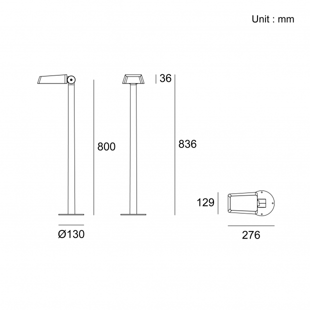 Kapelux Bright 4 Bollard Light outdoor architectural pathway lighting