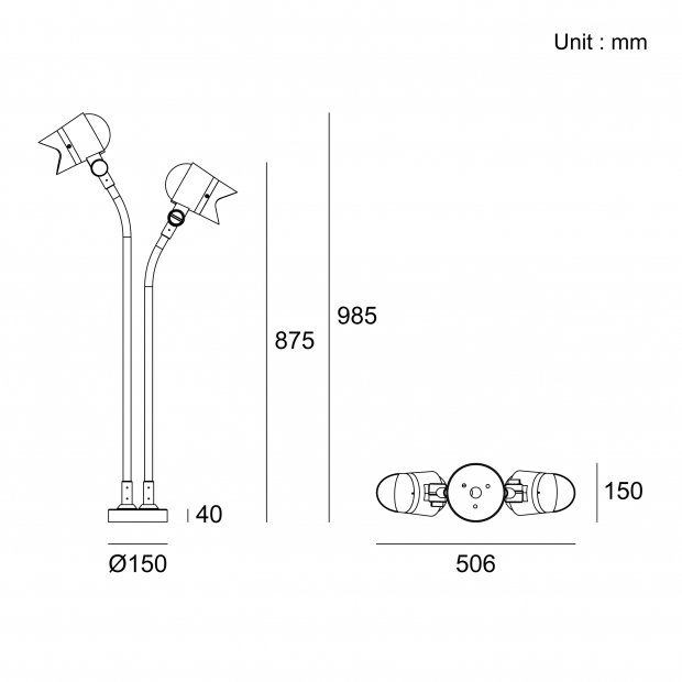 Kapelux bollard garden light 09BSEB0269 outdoor architectural lighting fixture