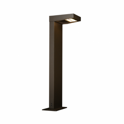 Architectural outdoor bollard light for pathway and landscape illumination